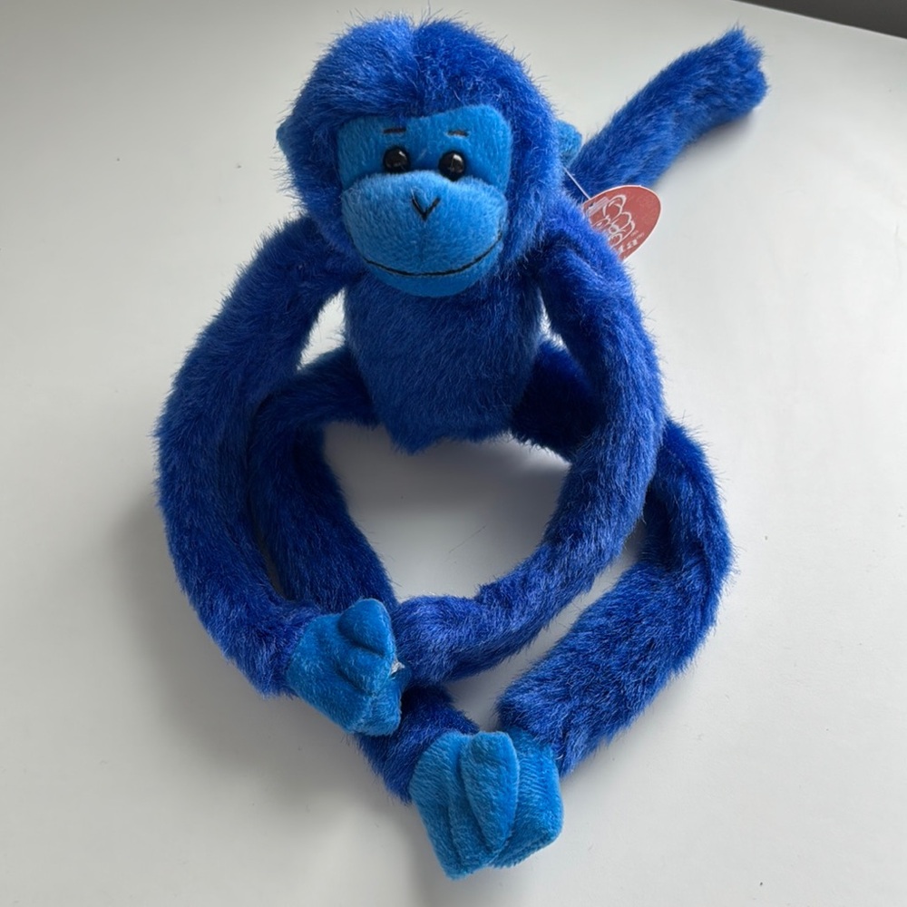 Fiesta Blue Stuffed Monkey with Long Arms
